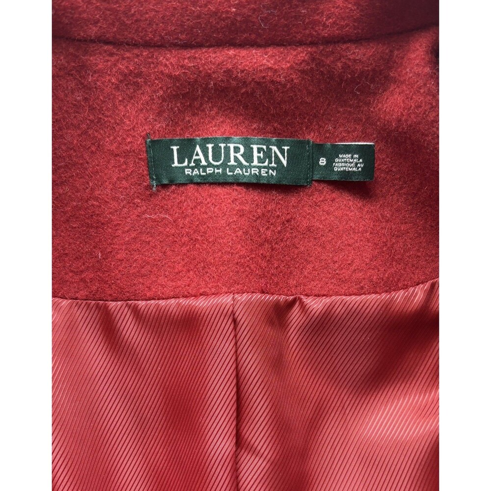 Lauren Ralph Lauren Women's Wool Blend Coat Fully Lined Sienna Red Color Size 8 - Picture 4 of 14
